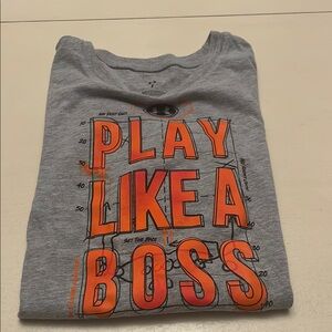 Under Armour Gray Tee with Orange Print